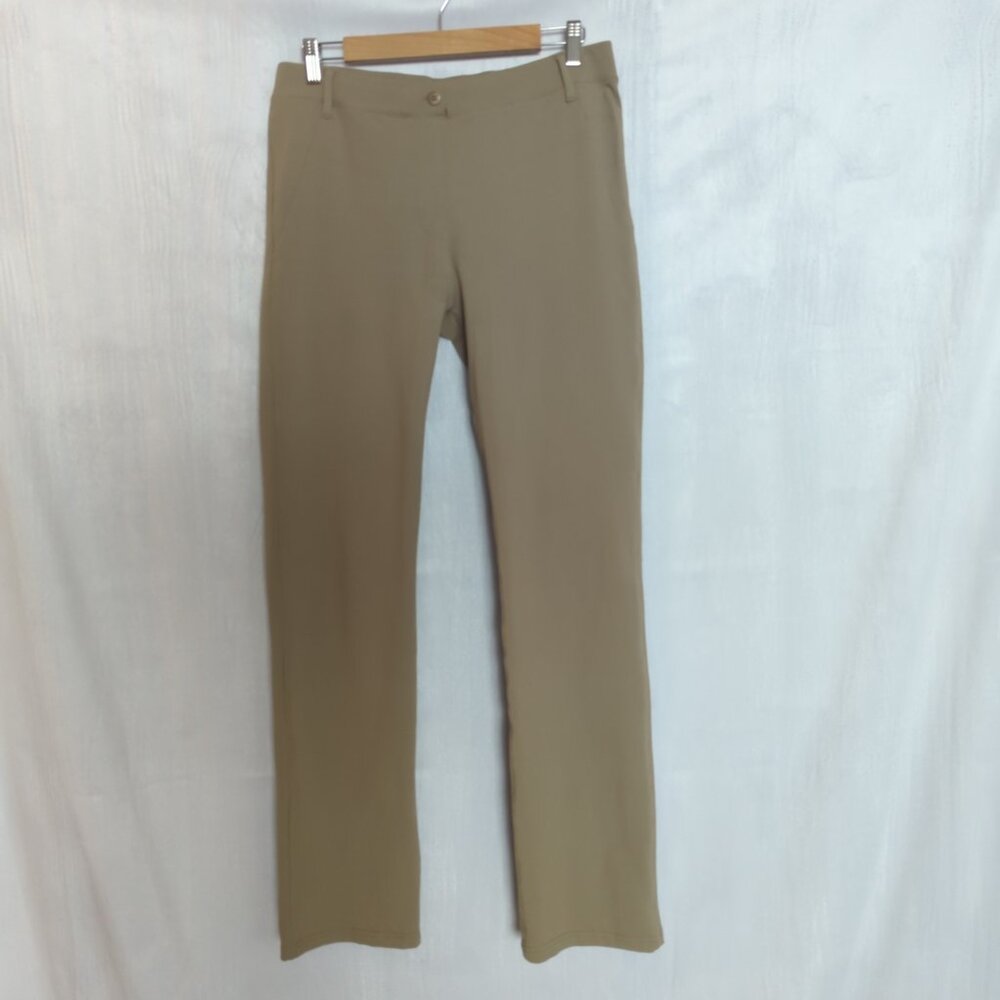 Yogi Pace Pull-On Yoga Dress Pants Khaki